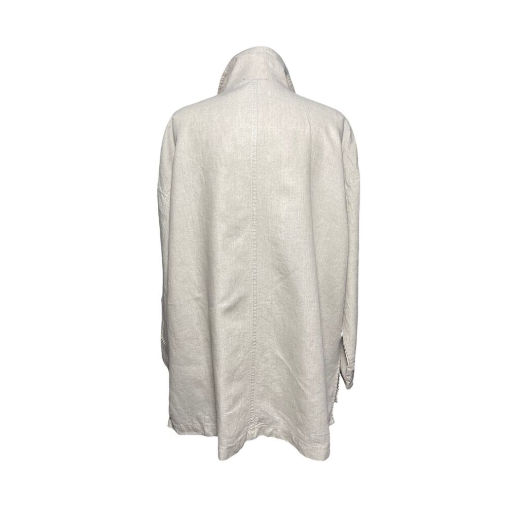 EILEEN FISHER Women’s Organic Linen Button Up Shirt Jacket medium - Picture 6 of 6